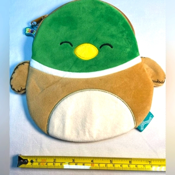 Squishmallow Avery The Mallard Duck Pencil Case/ Coin Purse Super  Soft + Zipper - Picture 4 of 5